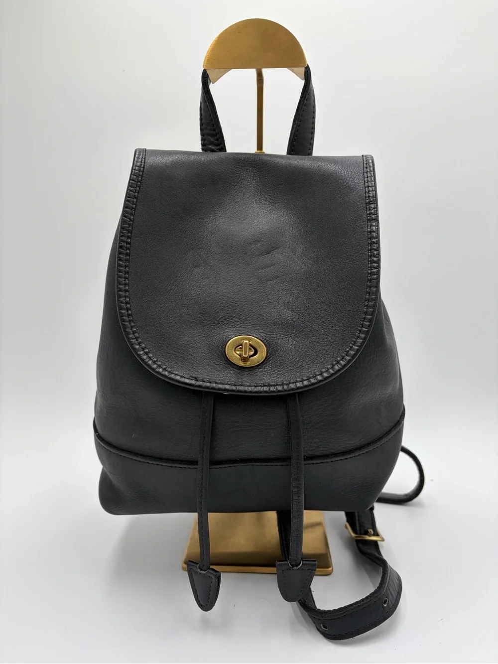 Vintage Coach 9791 Daypack Black Leather Backpack 2000 Double Stamp Creed